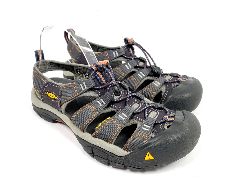 Keen Newport H2 Mens Sz 7.5 Gray Blue Outdoor Waterproof Fisherman Sandals Shoes